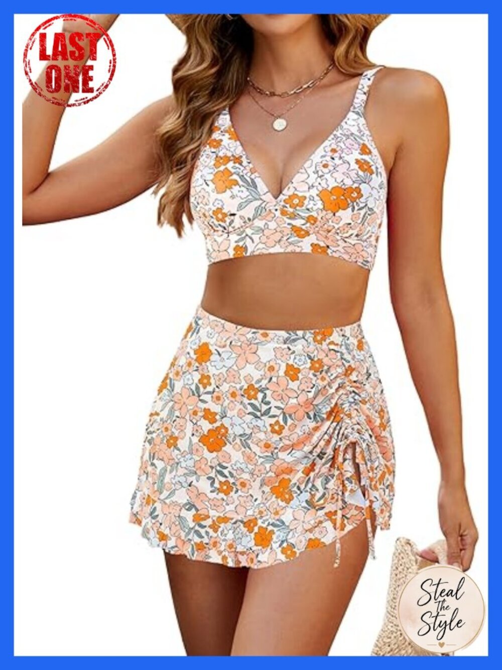 Women's High Waisted Bikini Set Tummy Control Two Piece Swim Suit Retro Plaid